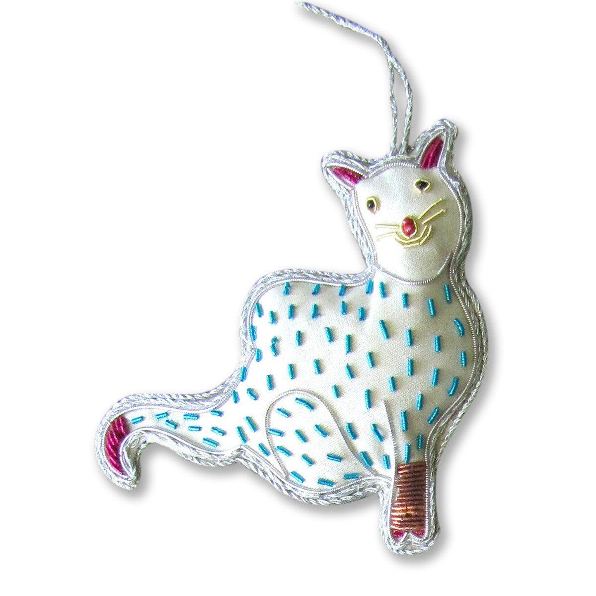 Blue China Cat Christmas Decoration