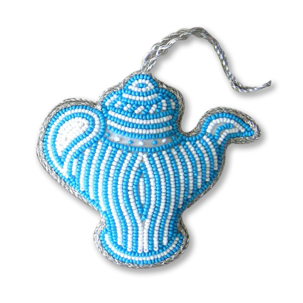 Light Blue Teapot Christmas Decoration